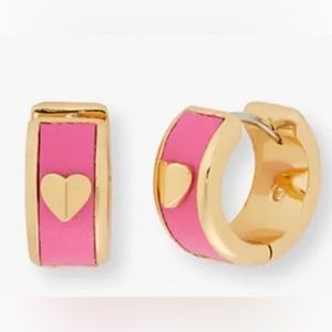 KATE SPADE Heartful Pink Huggie Earrings